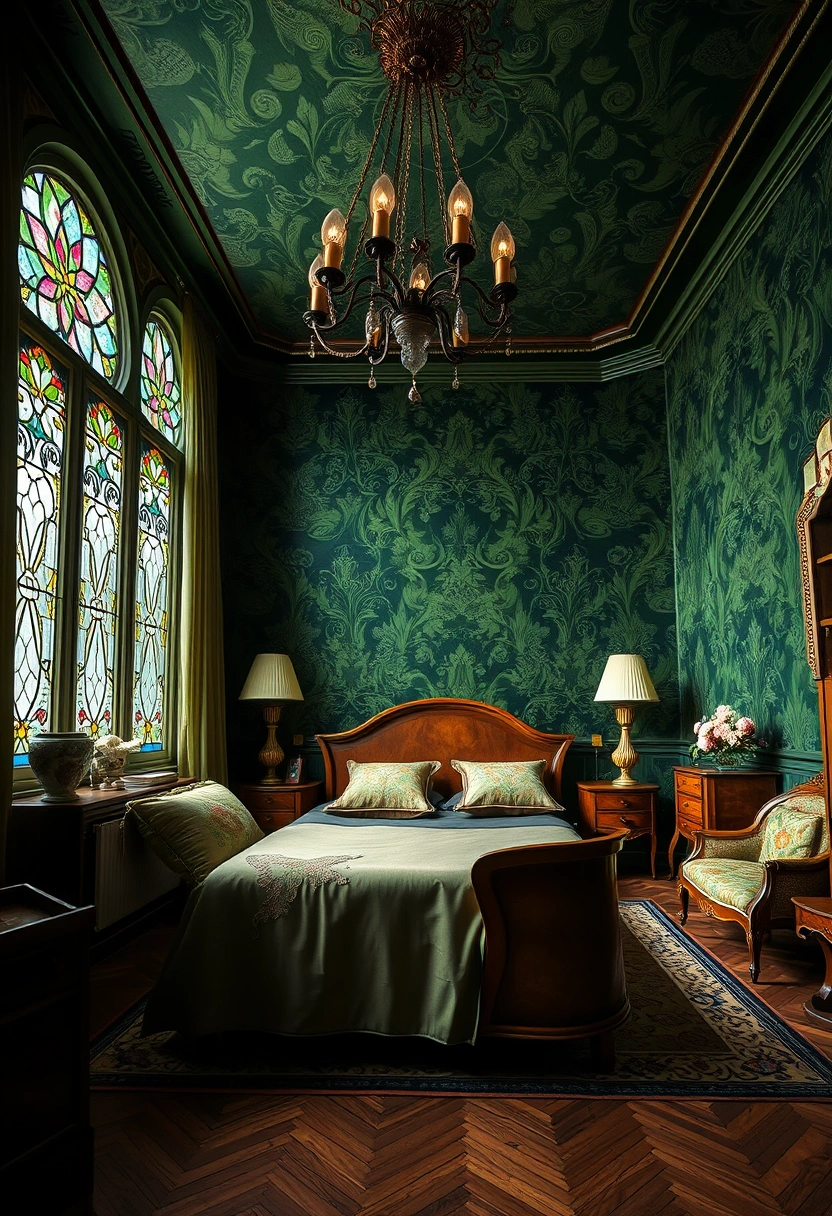 Dark green bedroom ideas 6