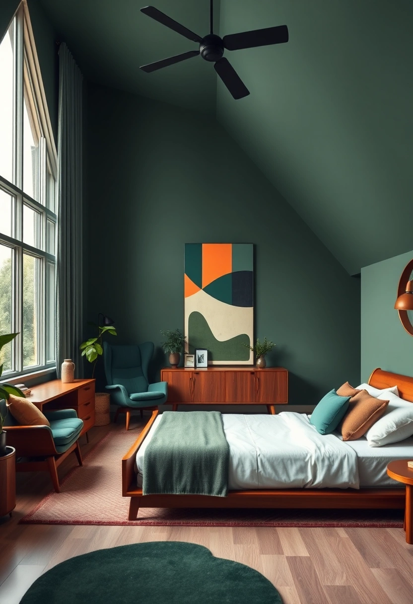 Dark green bedroom ideas 8