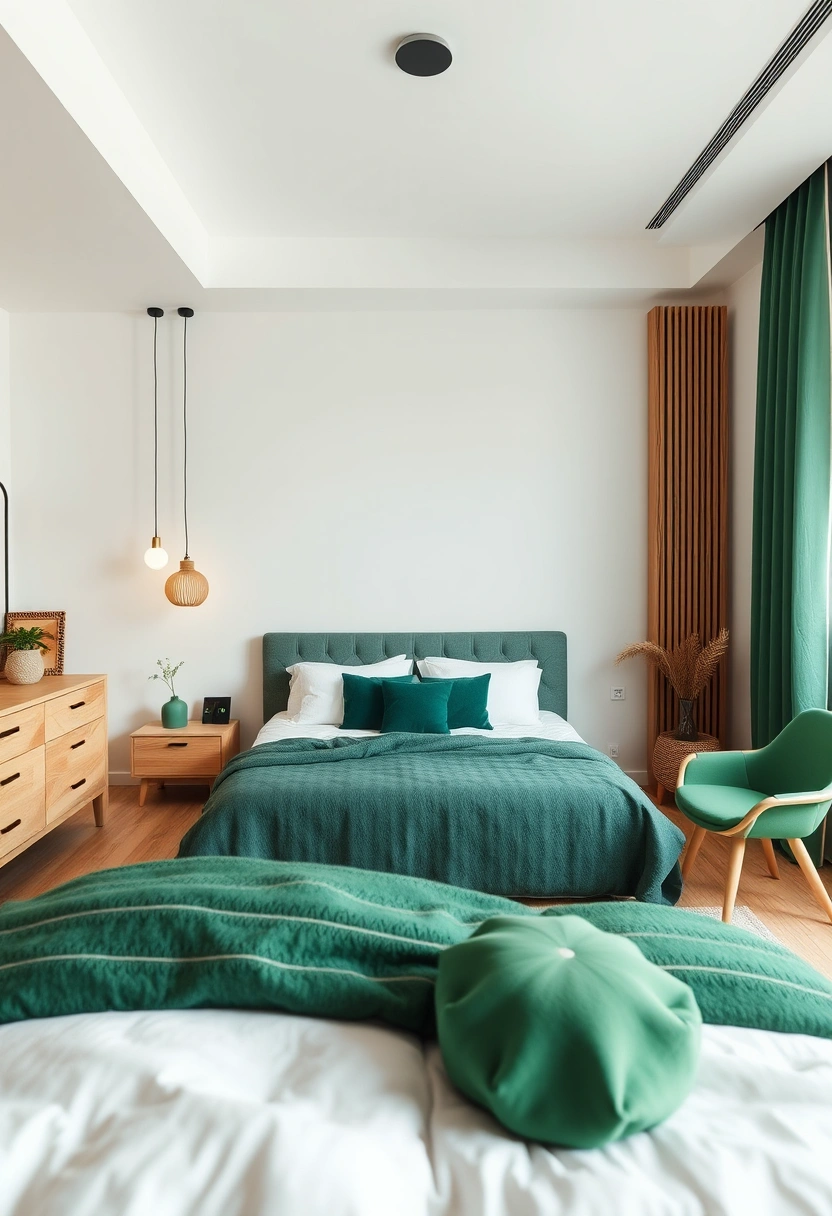 Emerald green bedroom ideas 14