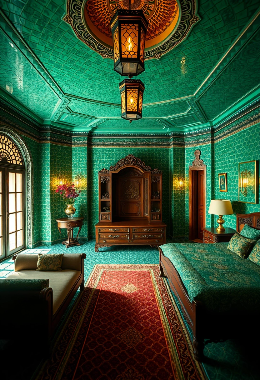 Emerald green bedroom ideas 19