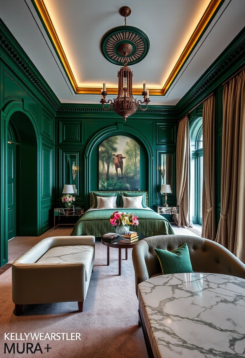 Emerald green bedroom ideas 2