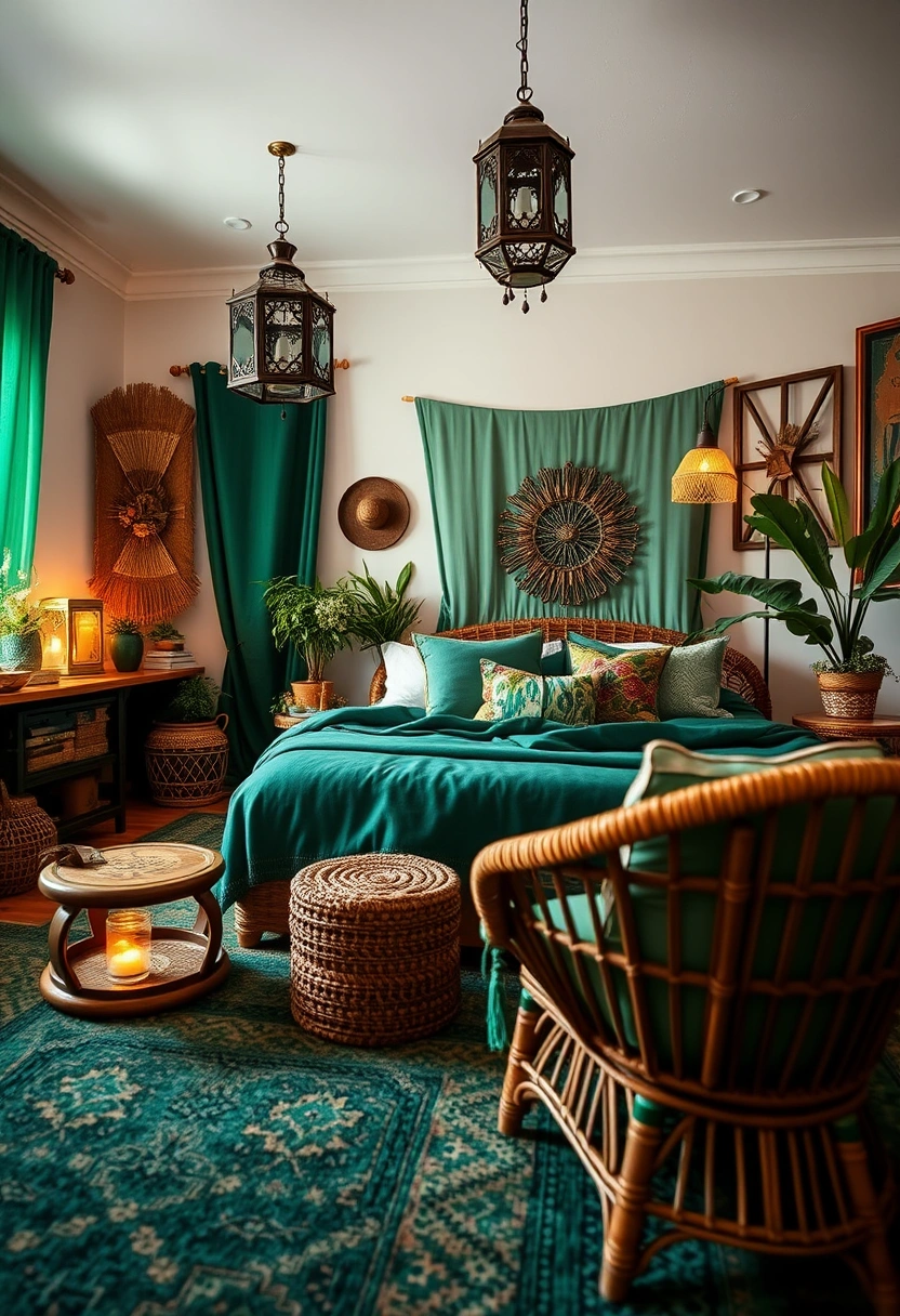 Emerald green bedroom ideas 5
