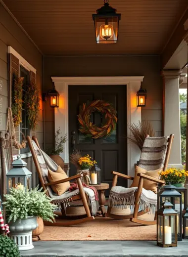 Fall front porch decor ideas 1