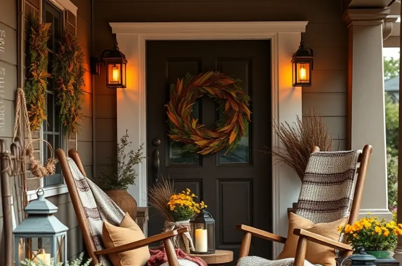 Fall front porch decor ideas 1