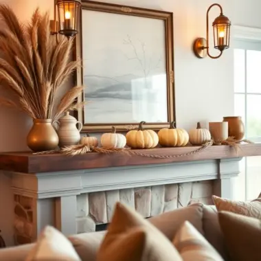Fall mantle decor ideas 1