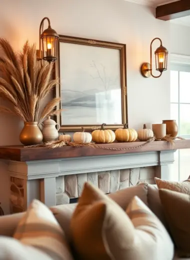 Fall mantle decor ideas 1
