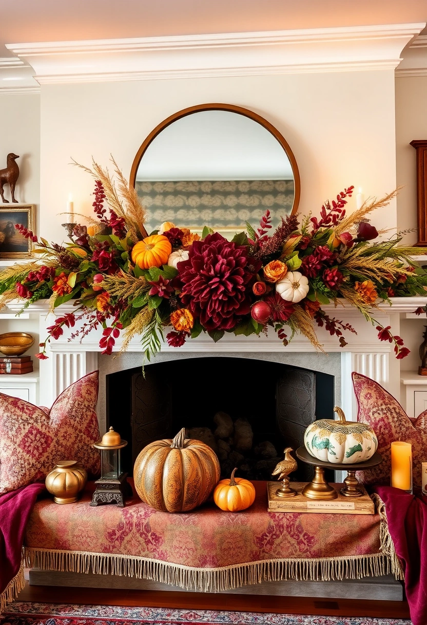 Fall mantle decor ideas 16