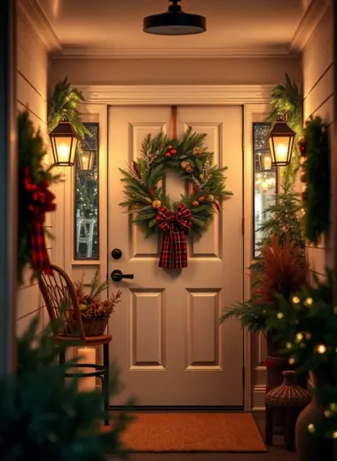 Front door Christmas decor ideas 1