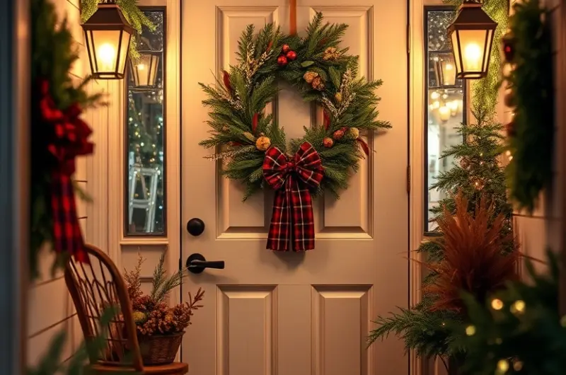 Front door Christmas decor ideas 1