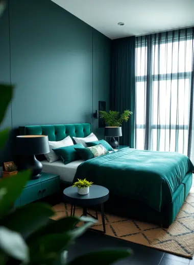 Green and black bedroom ideas 1