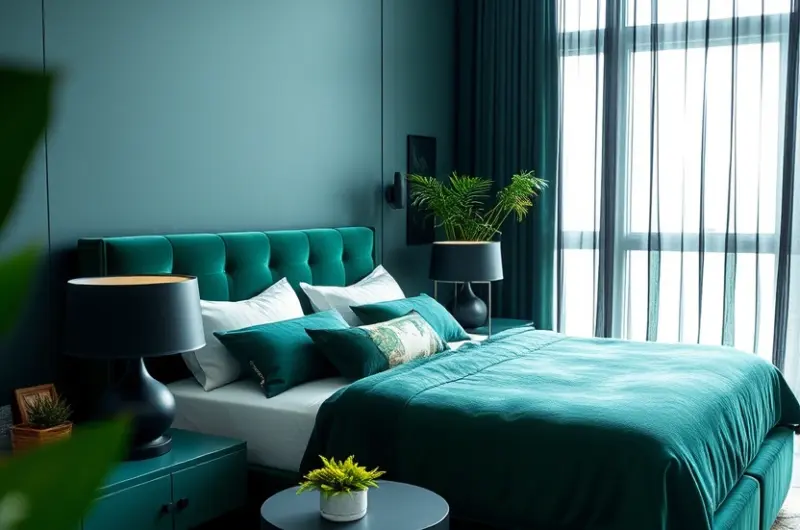 Green and black bedroom ideas 1