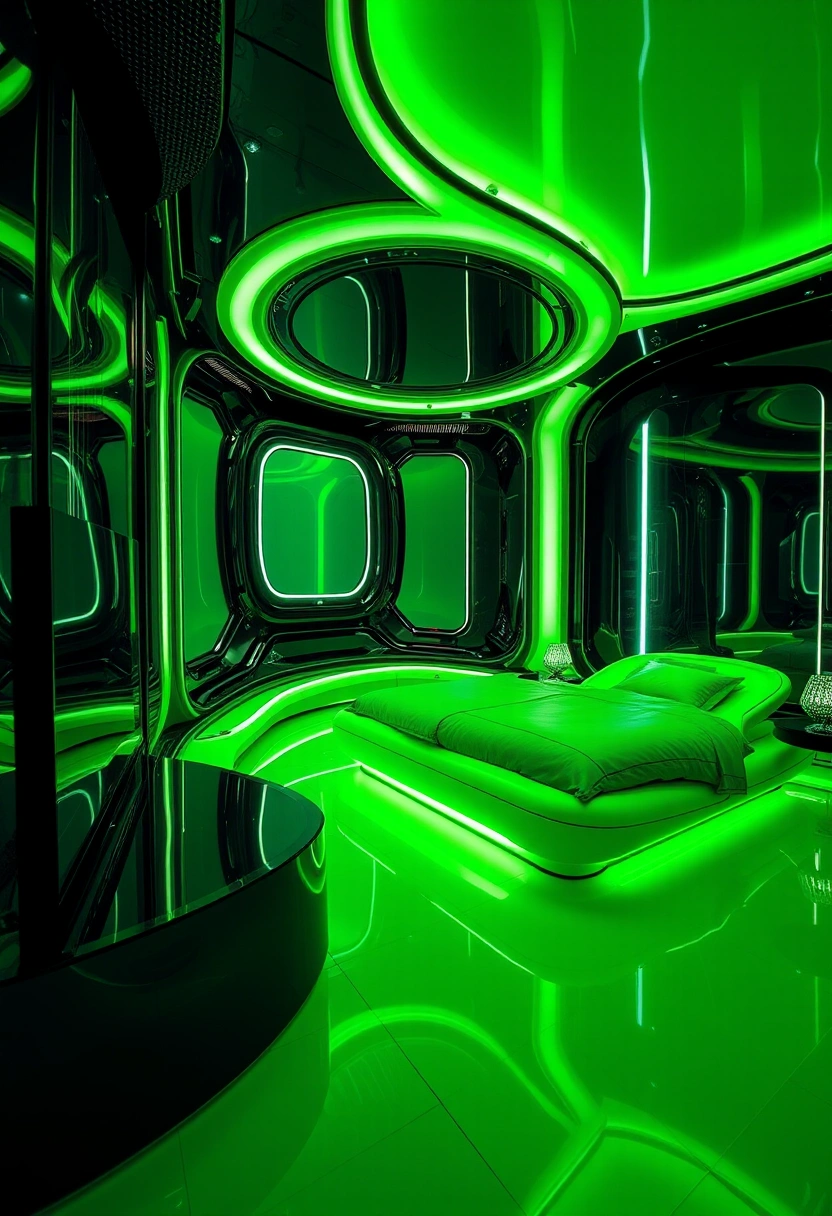 Green and black bedroom ideas 12