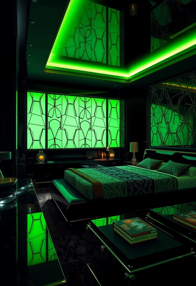Green and black bedroom ideas 6