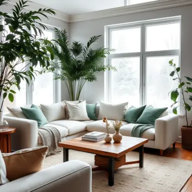 Green and white winter home decor ideas 1