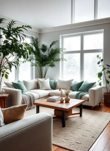 Green and white winter home decor ideas 1