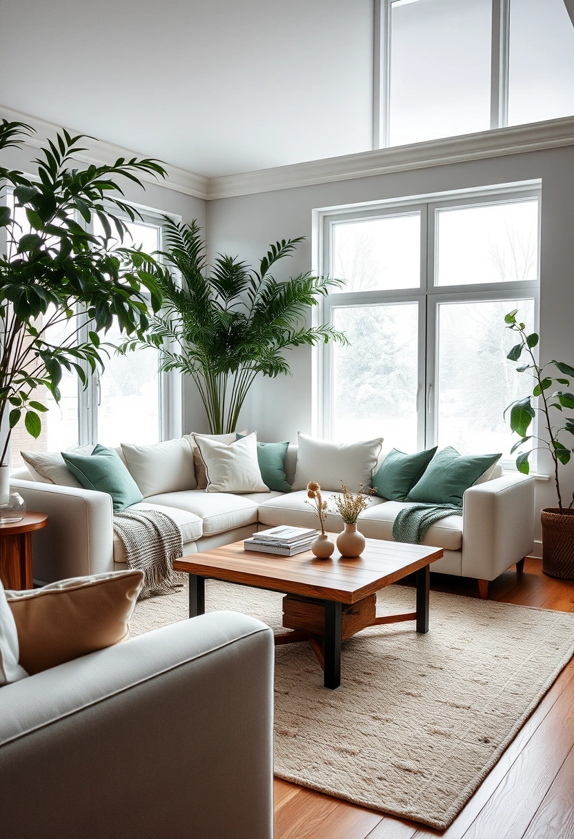 Green and white winter home decor ideas 1