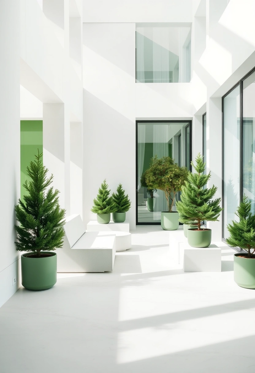 Green and white winter home decor ideas 14