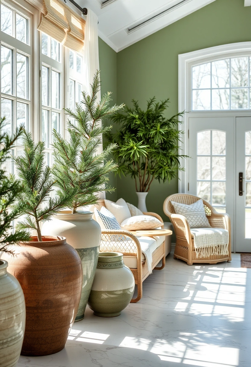 Green and white winter home decor ideas 2