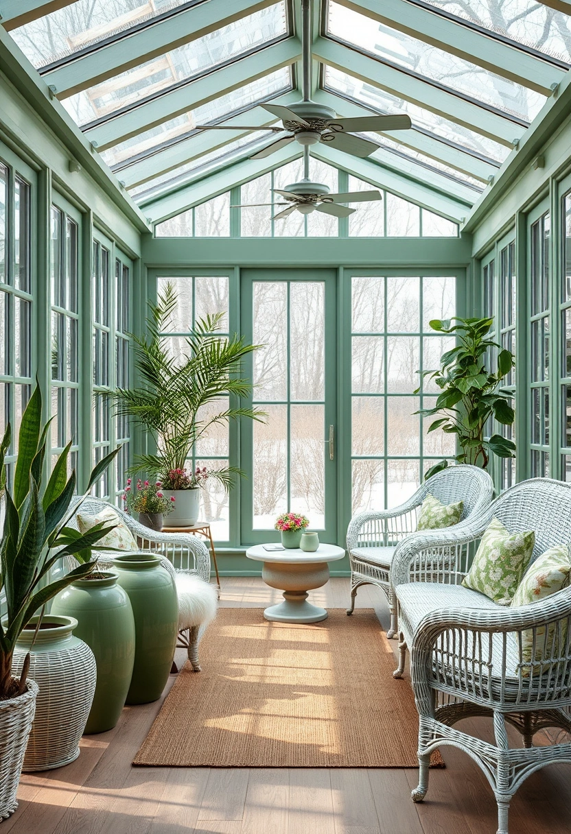 Green and white winter home decor ideas 20