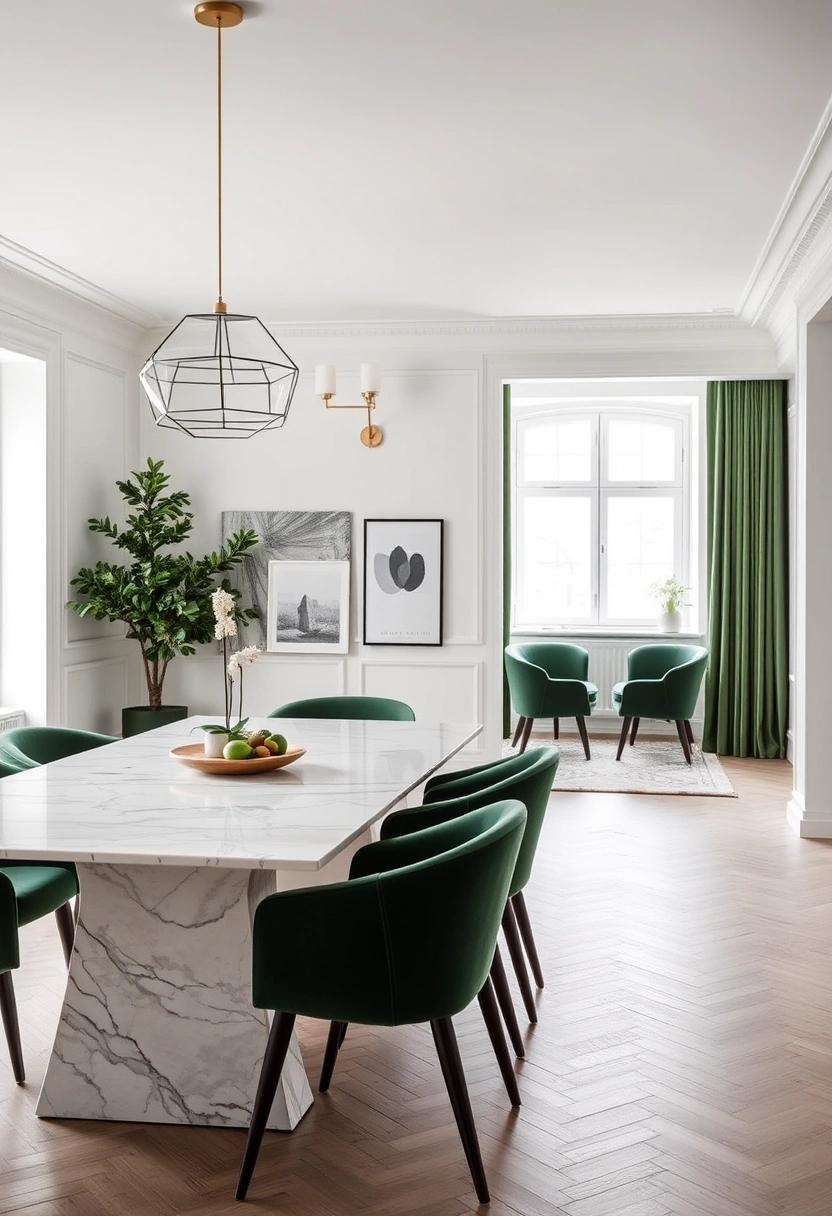 Green and white winter home decor ideas 6