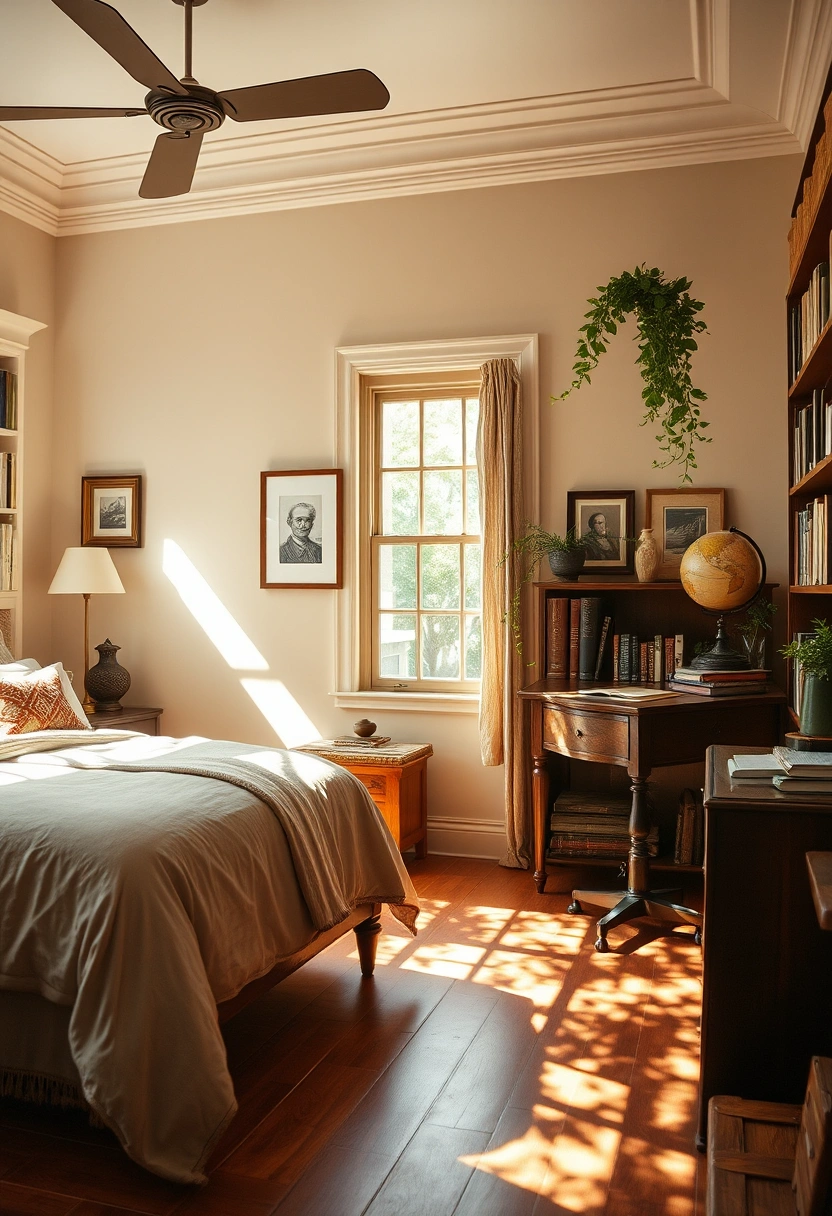Light academia bedroom ideas 3