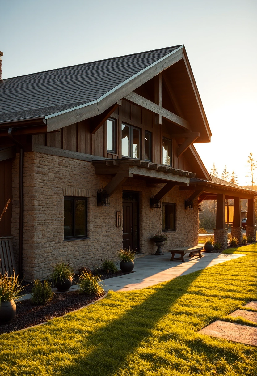 Modern barndominium exterior ideas 3