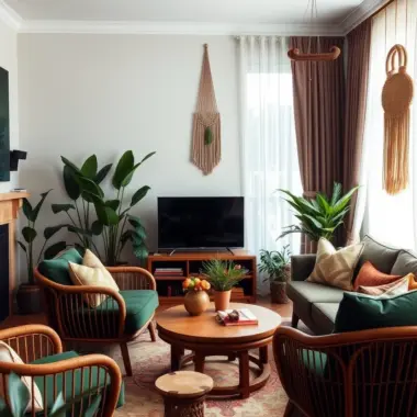 Modern boho living room ideas 1