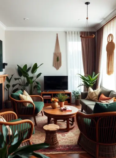 Modern boho living room ideas 1