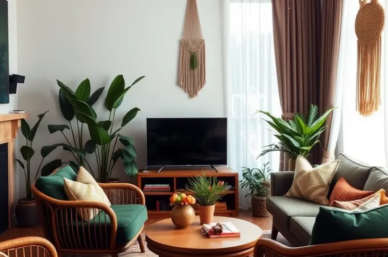 Modern boho living room ideas 1