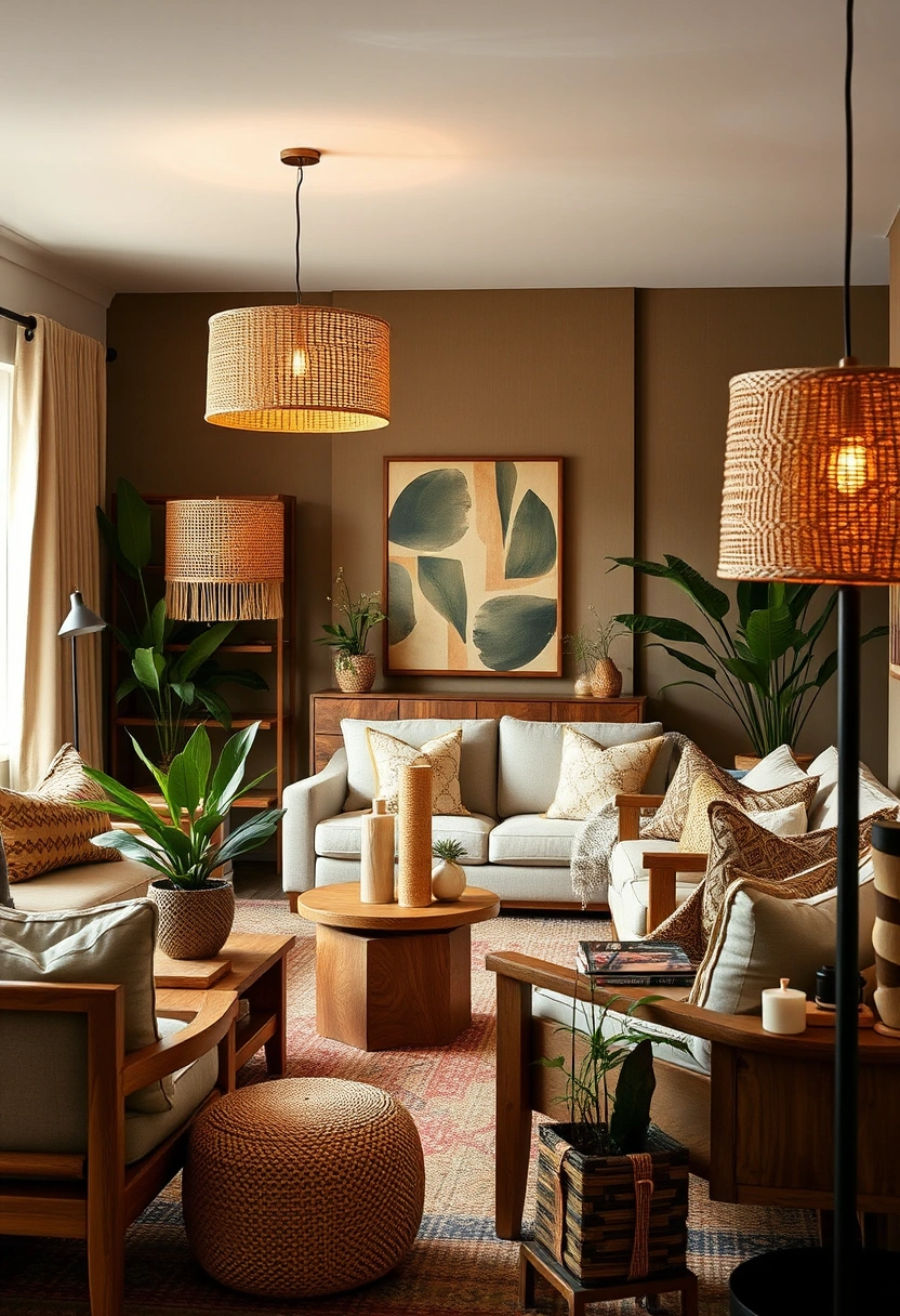 Modern boho living room ideas 14