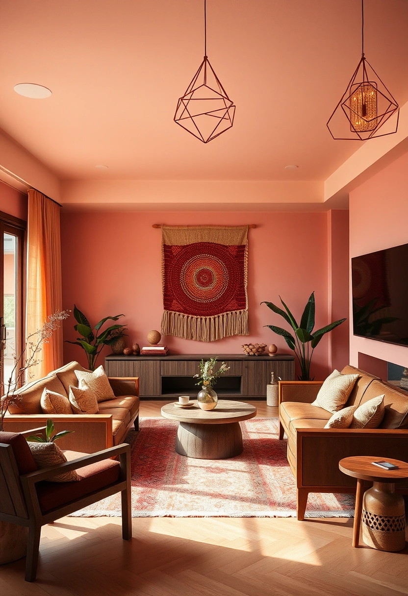 Modern boho living room ideas 16