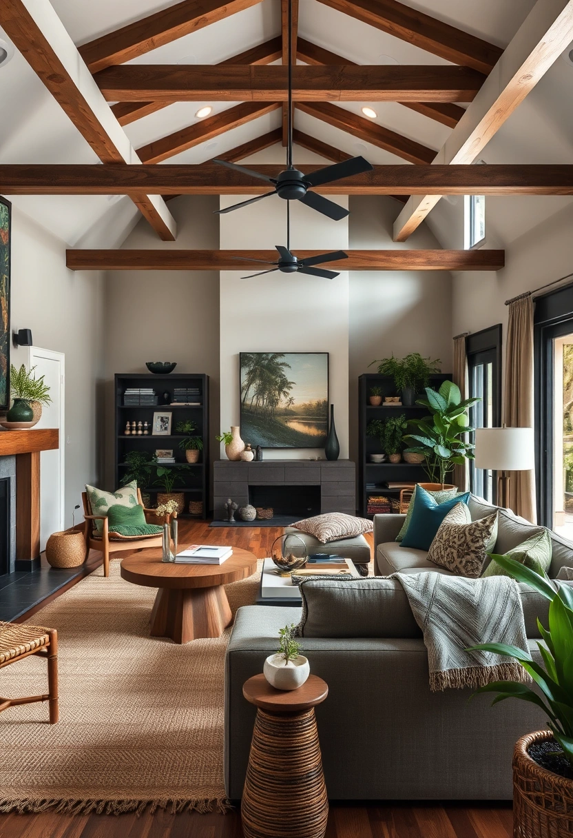 Modern farmhouse living room ideas 18