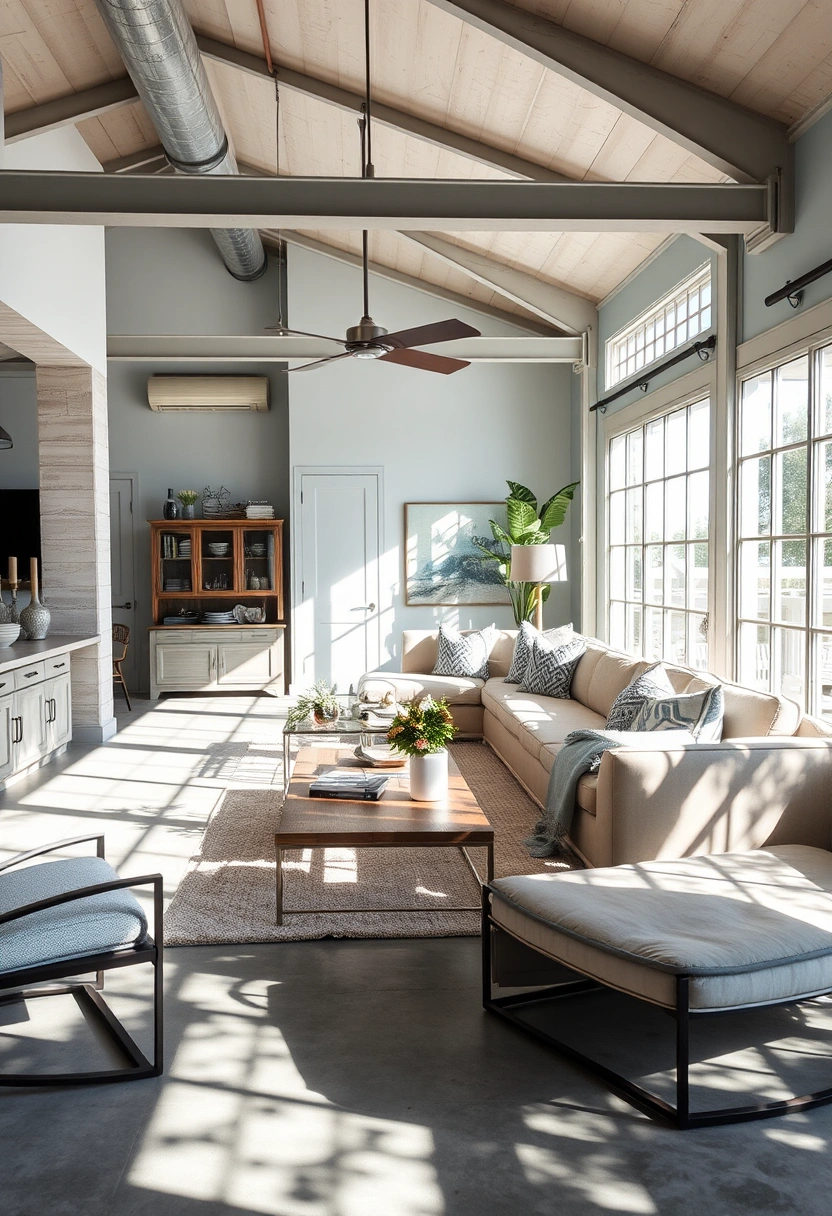 Modern farmhouse living room ideas 4