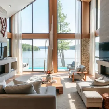 Modern lake house exterior ideas 1