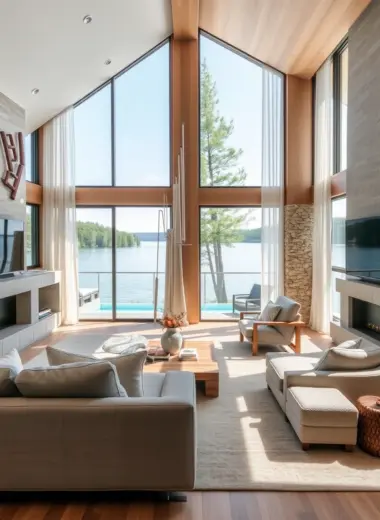 Modern lake house exterior ideas 1