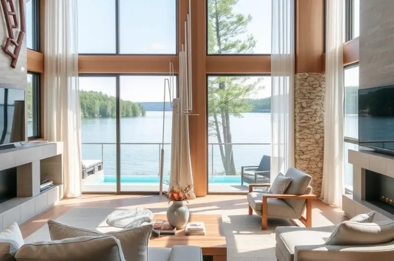 Modern lake house exterior ideas 1