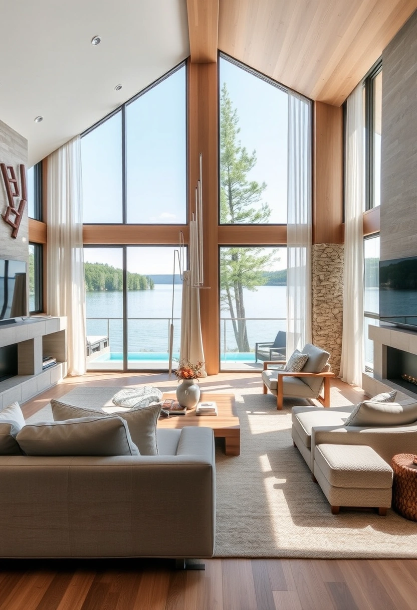 Modern lake house exterior ideas 1