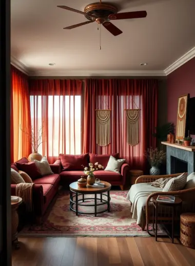 Moody boho living room ideas 1