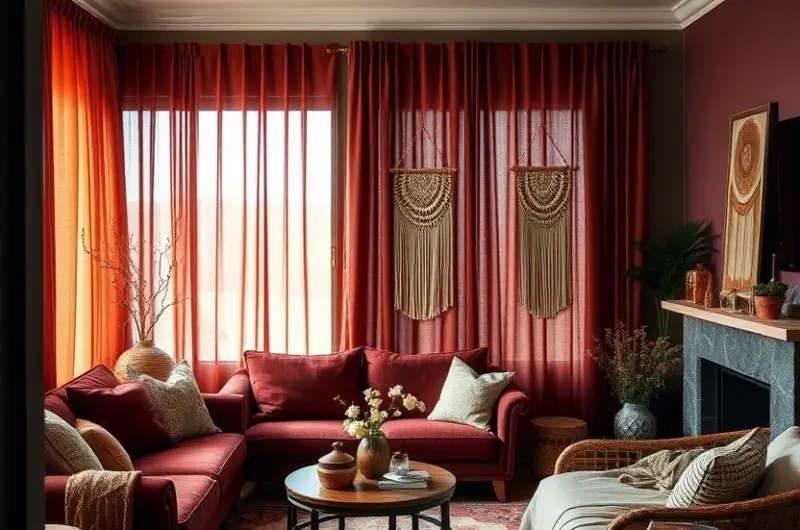 Moody boho living room ideas 1