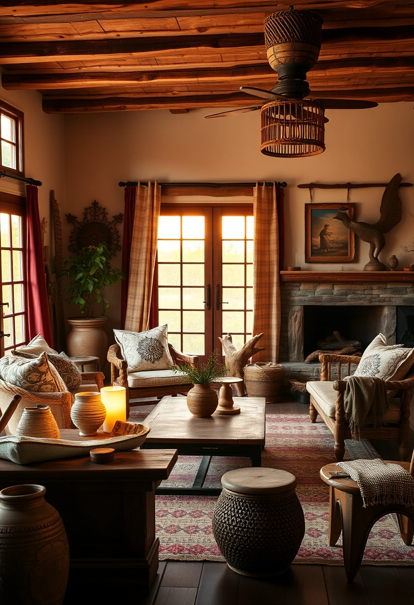 Moody boho living room ideas 17