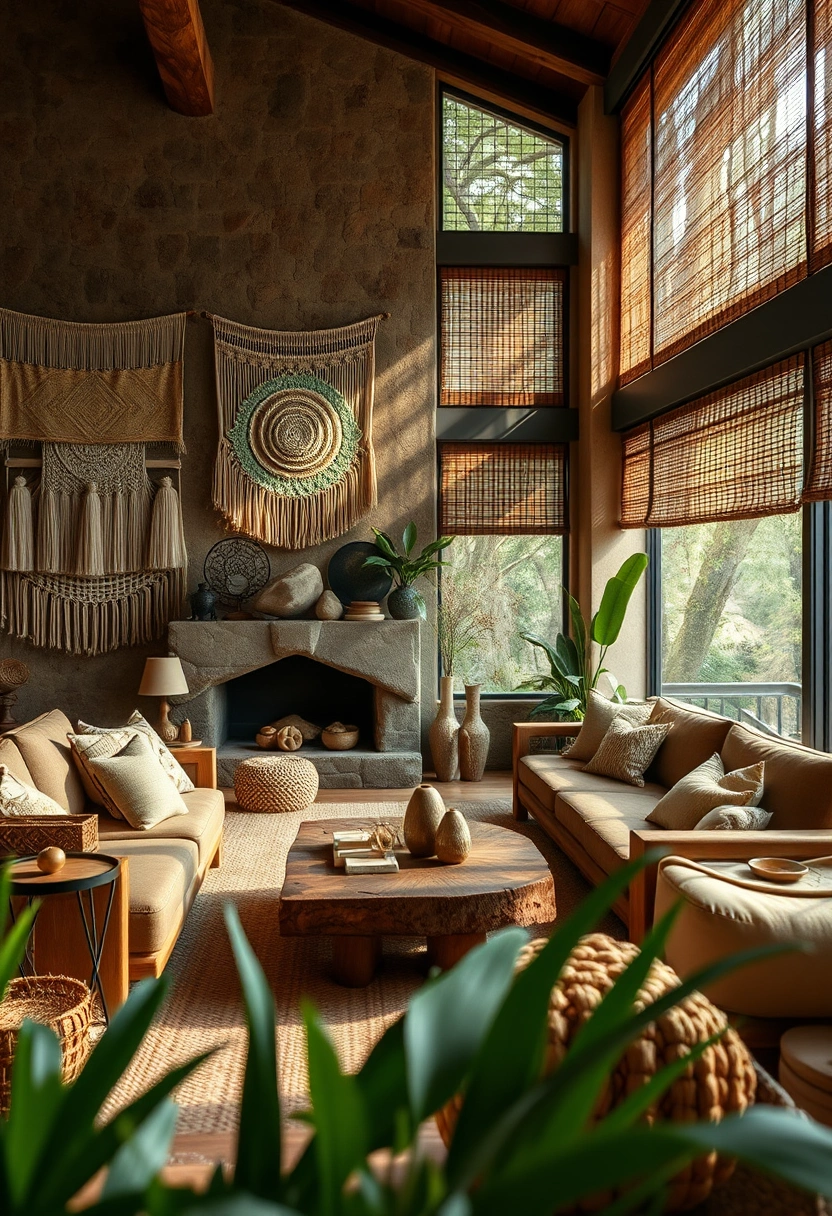 Moody boho living room ideas 4