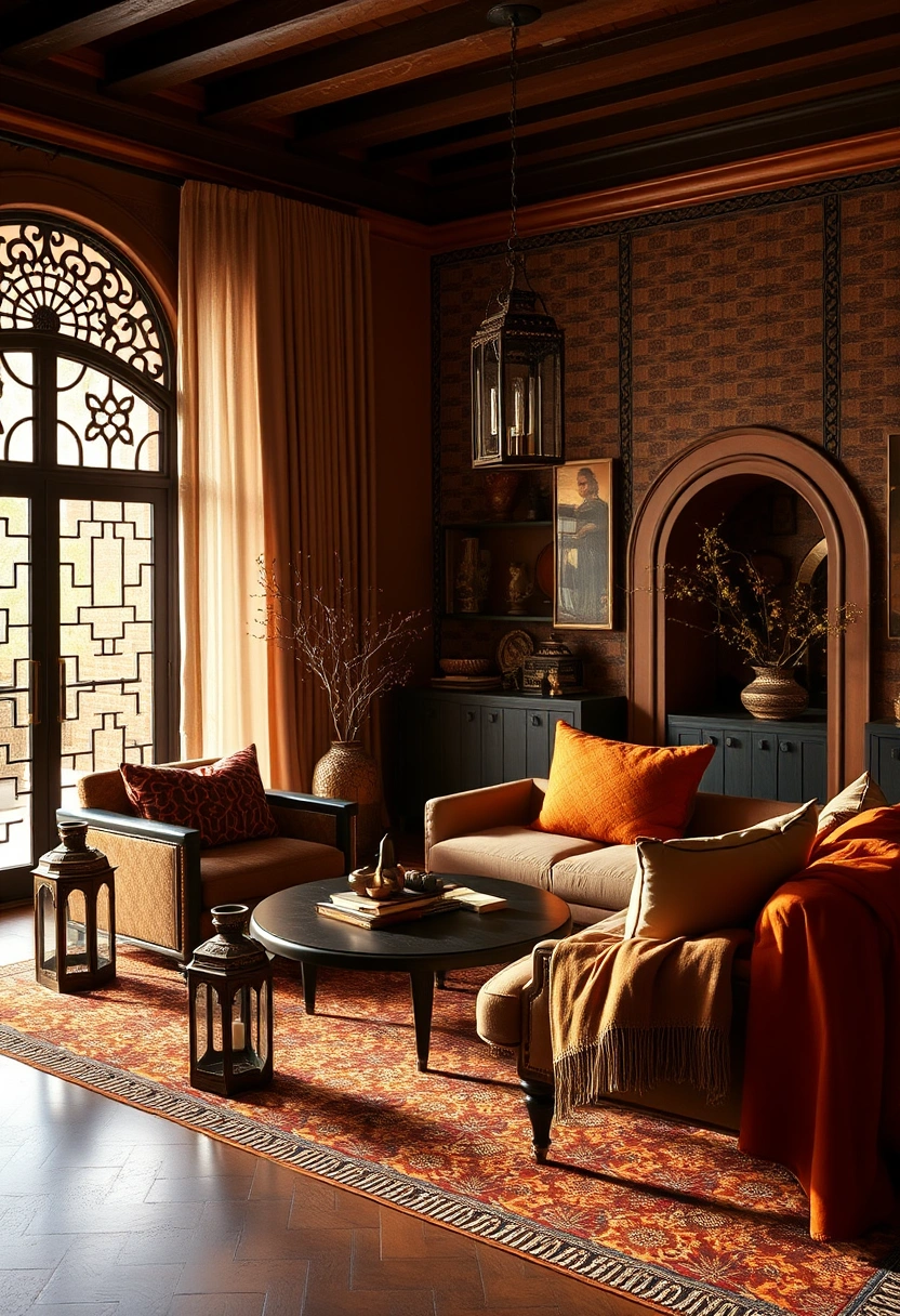 Moody boho living room ideas 9