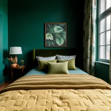 Moody green bedroom ideas 1