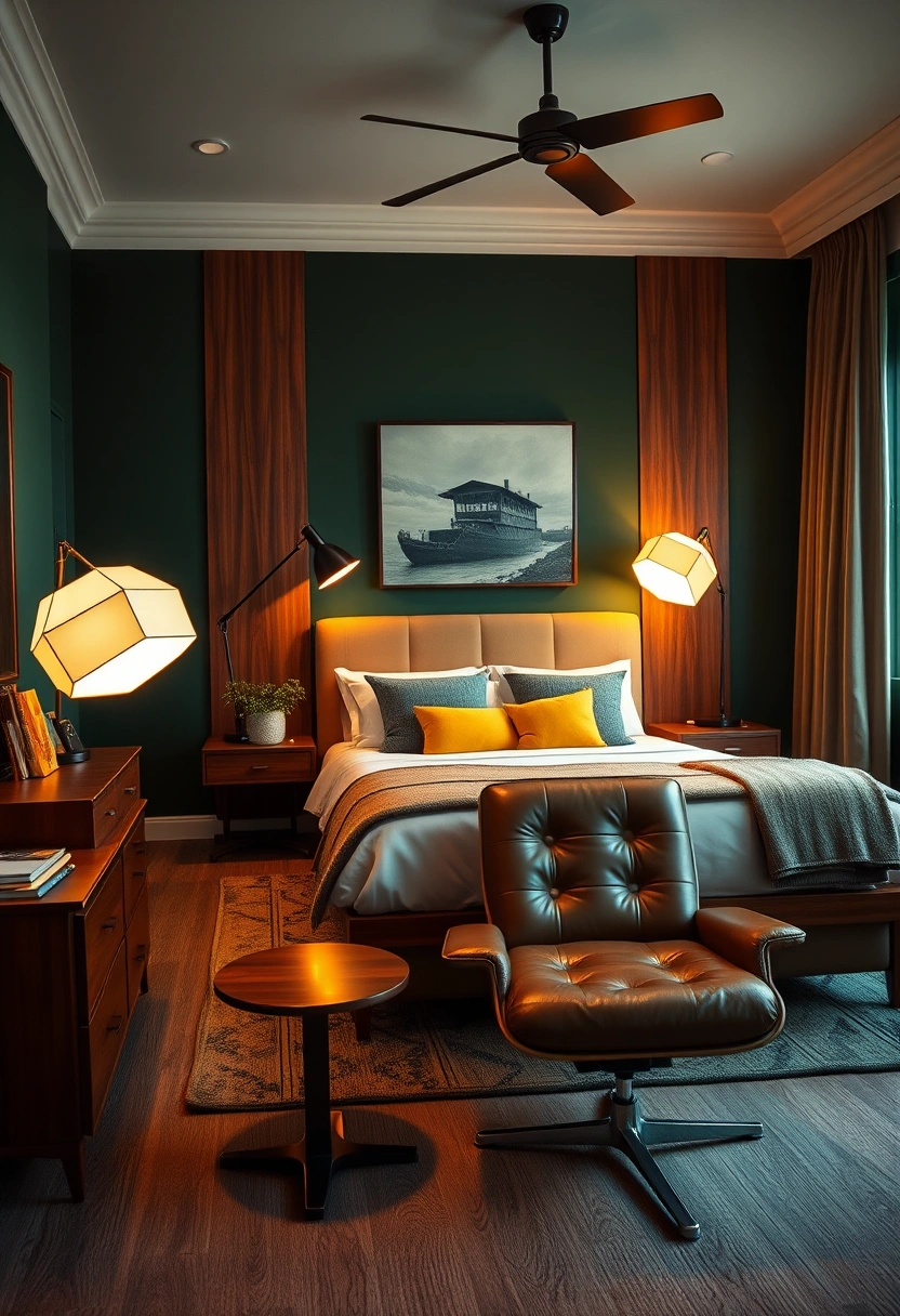 Moody green bedroom ideas 12