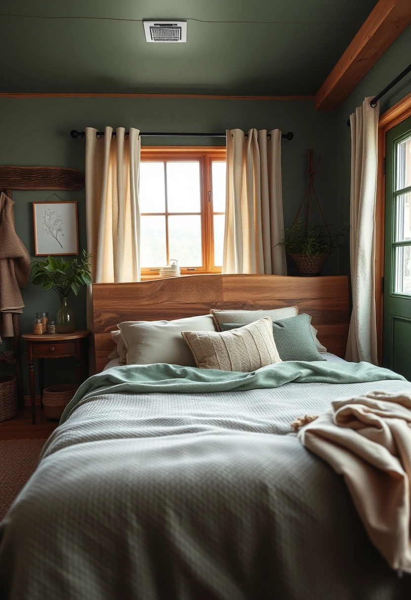 Moody green bedroom ideas 13