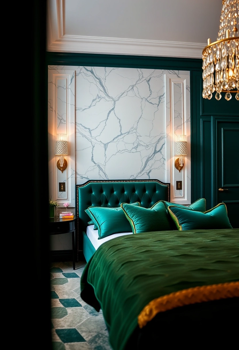 Moody green bedroom ideas 15