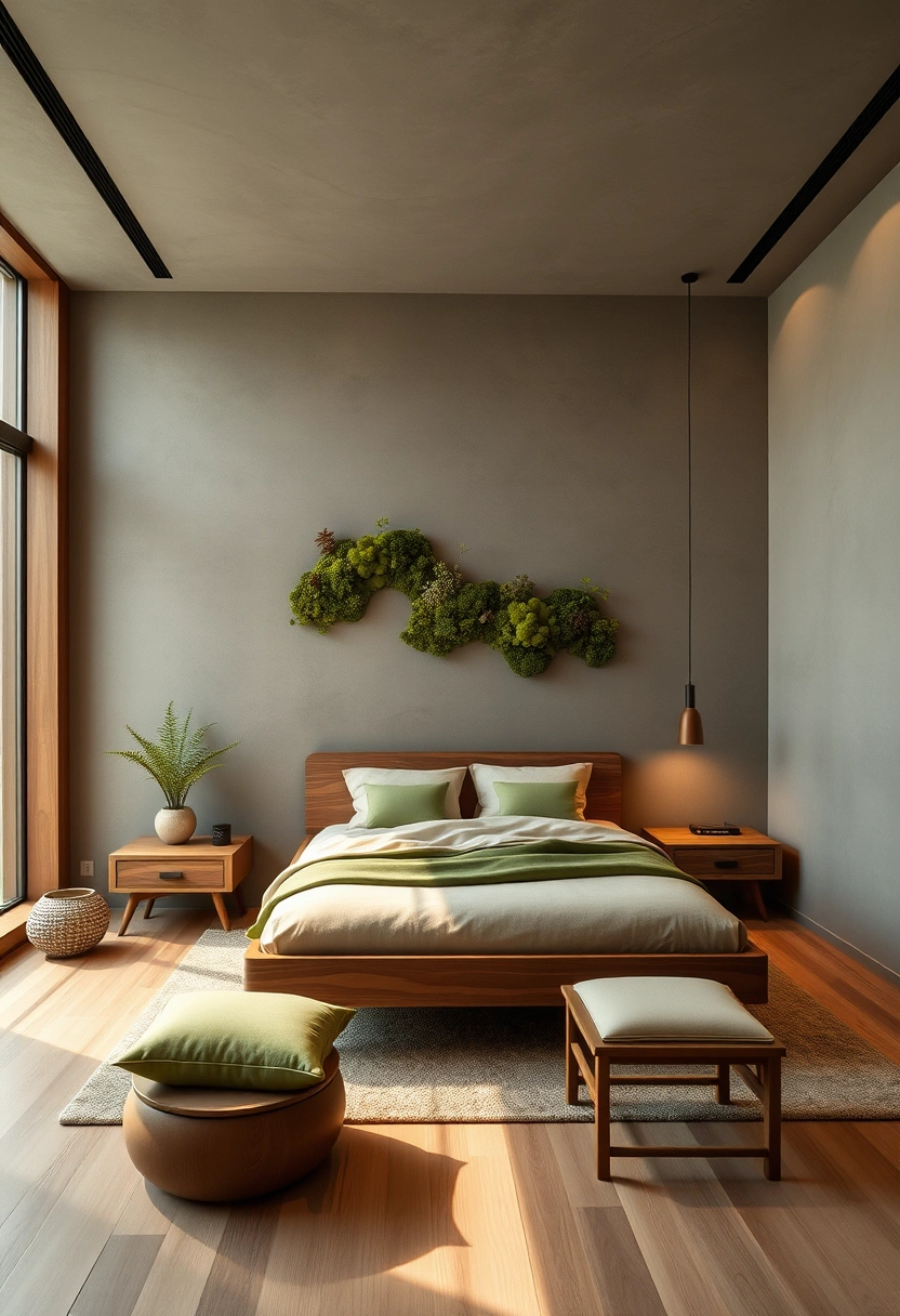 Moody green bedroom ideas 16