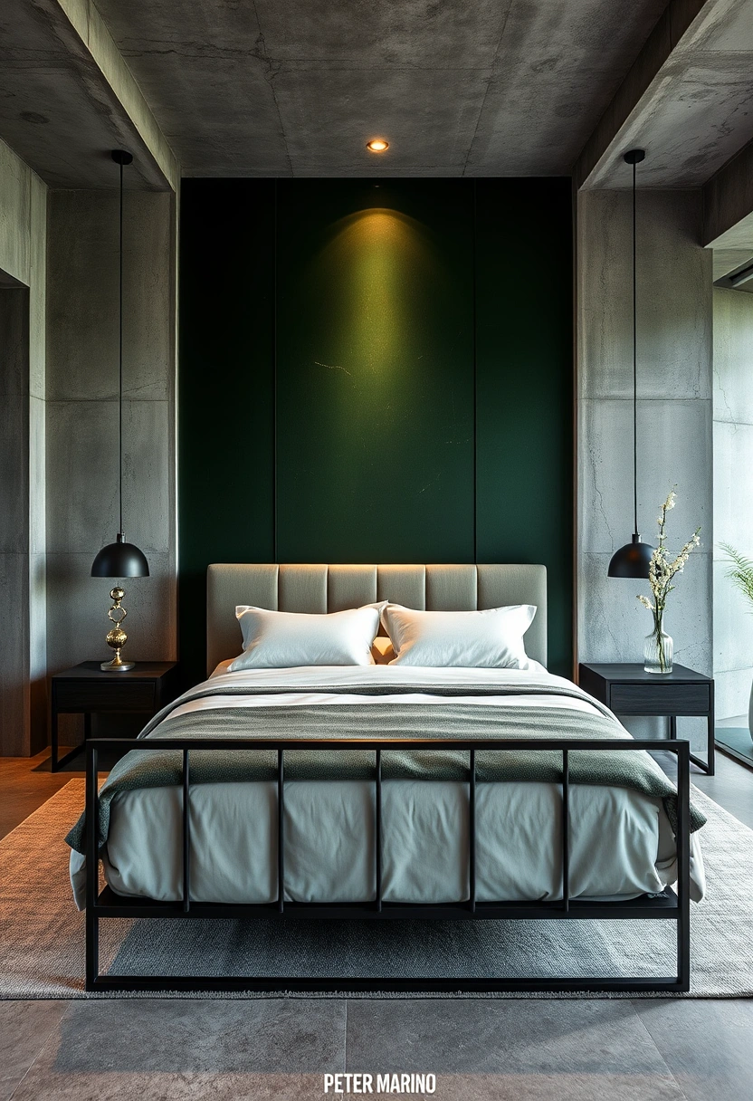 Moody green bedroom ideas 20