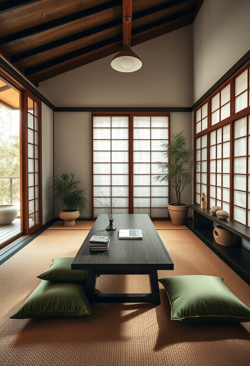 Moody green home office ideas 11