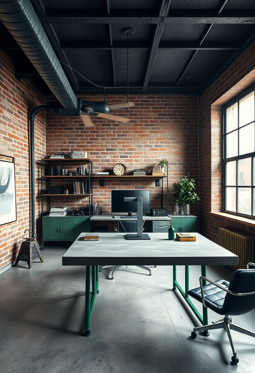 Moody green home office ideas 15